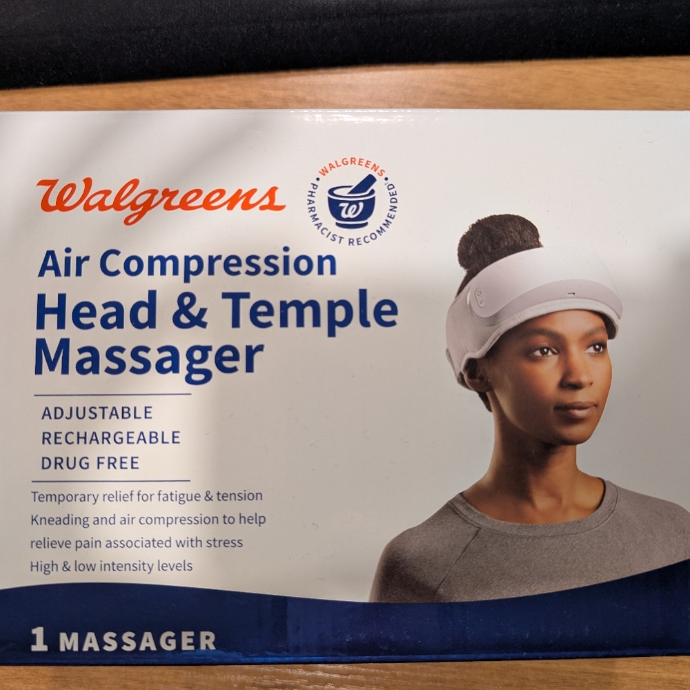 Walgreens Air Compression Head And Temple Massager, Rechargeable,  New